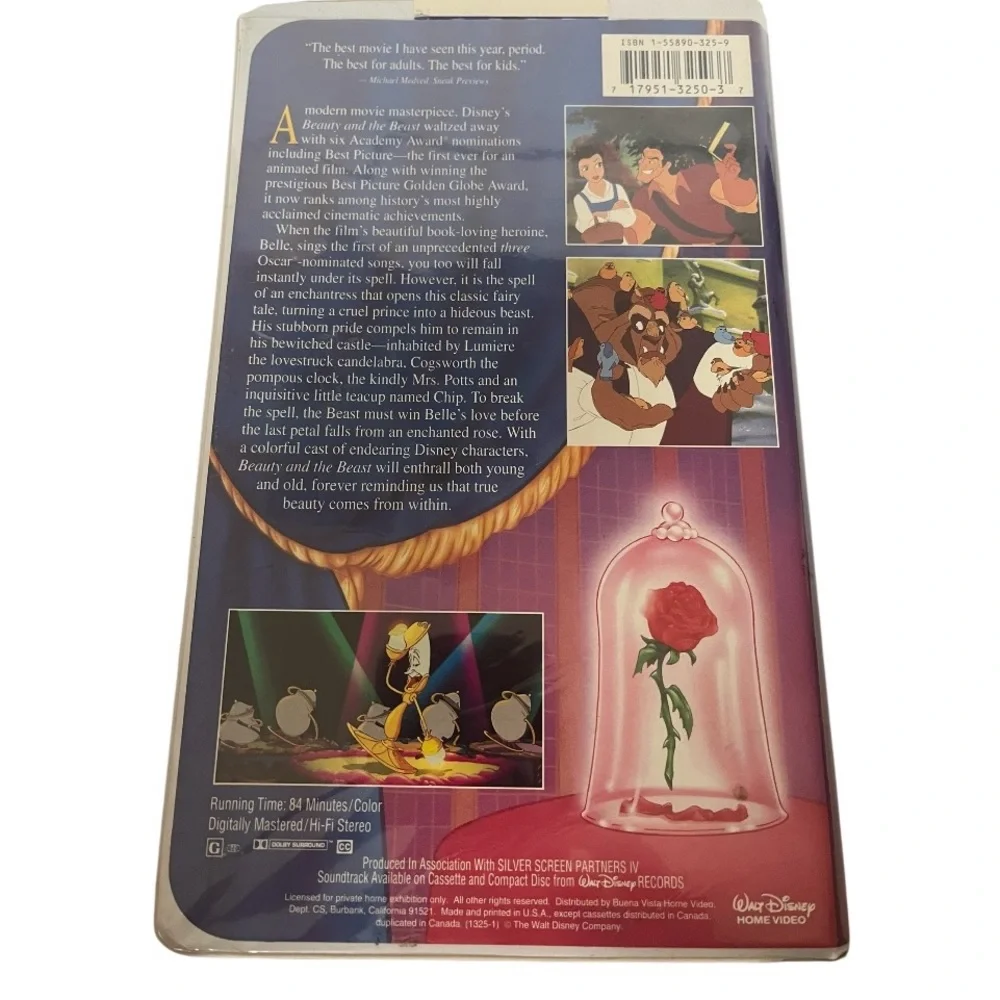 Disney Beauty and The Beast Black Diamond The Classics VHS Pre Owned
